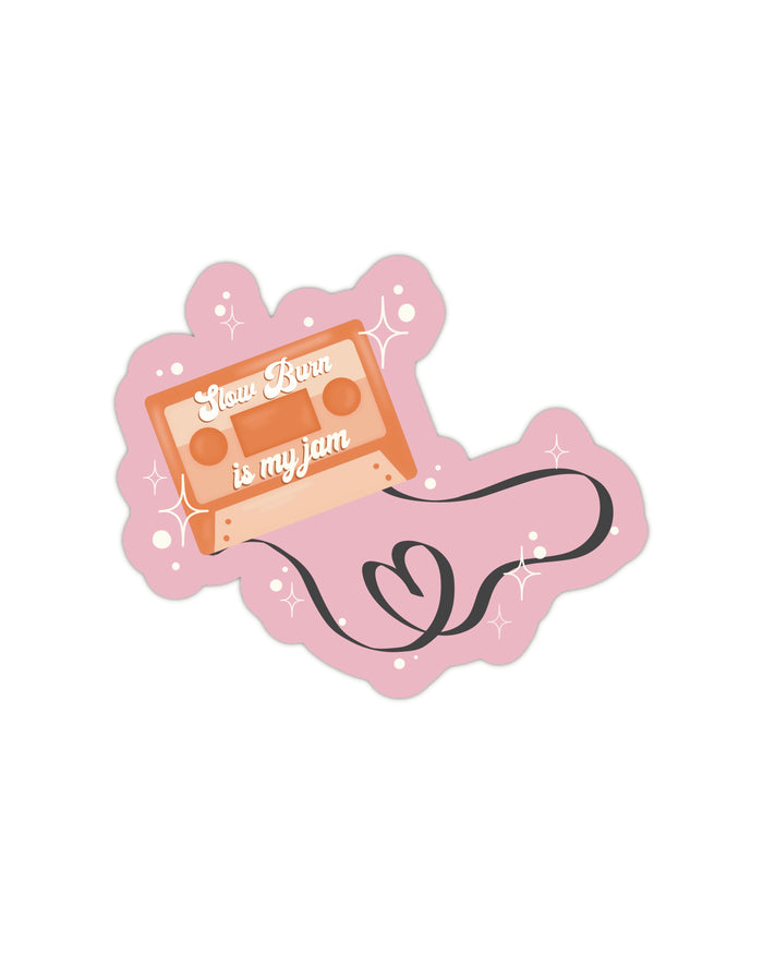 Slow Burn is My Jam Mix Tape Vinyl Sticker | 3”x2.5”