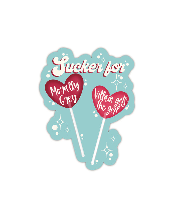 Sucker for Book Tropes Vinyl Sticker | 3”x2.3”