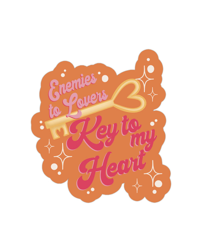 Enemies To Lovers is the Key to My Heart Vinyl Sticker | 2.3”x2.5”