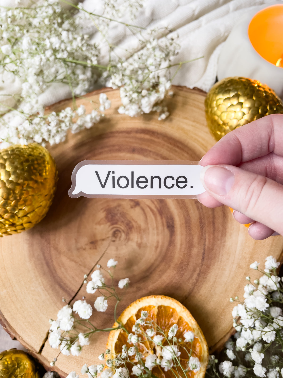 Fourth Wing | Violence Text Waterproof Sticker