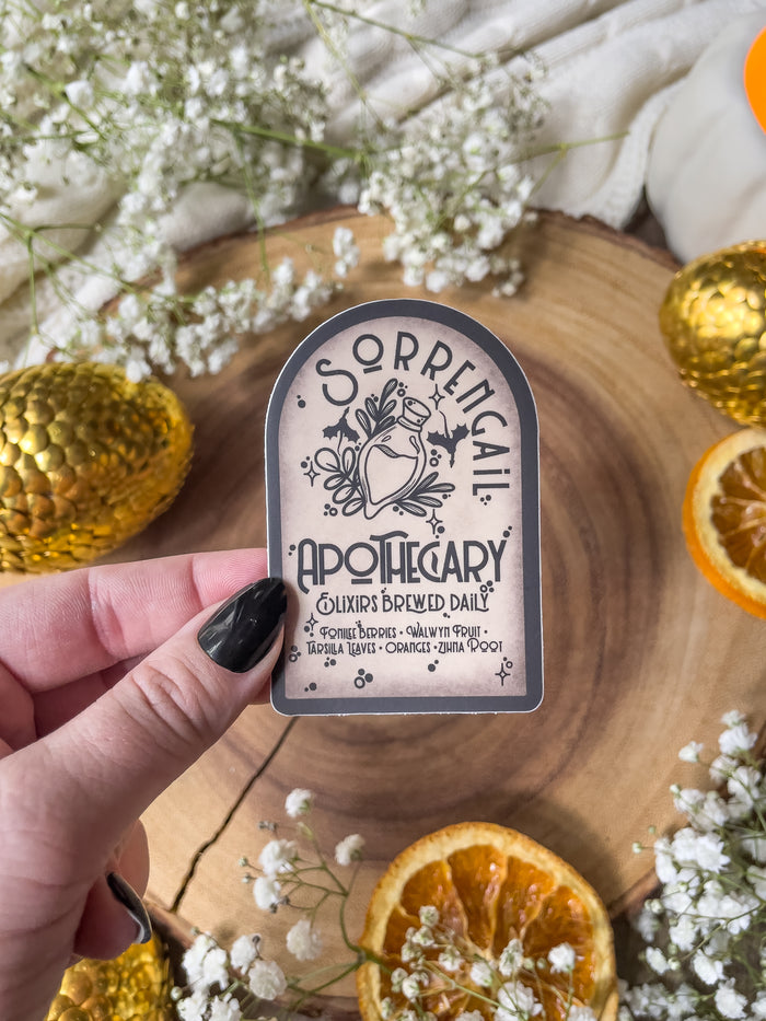 Fourth Wing | Sorrengail Apothecary Waterproof Sticker