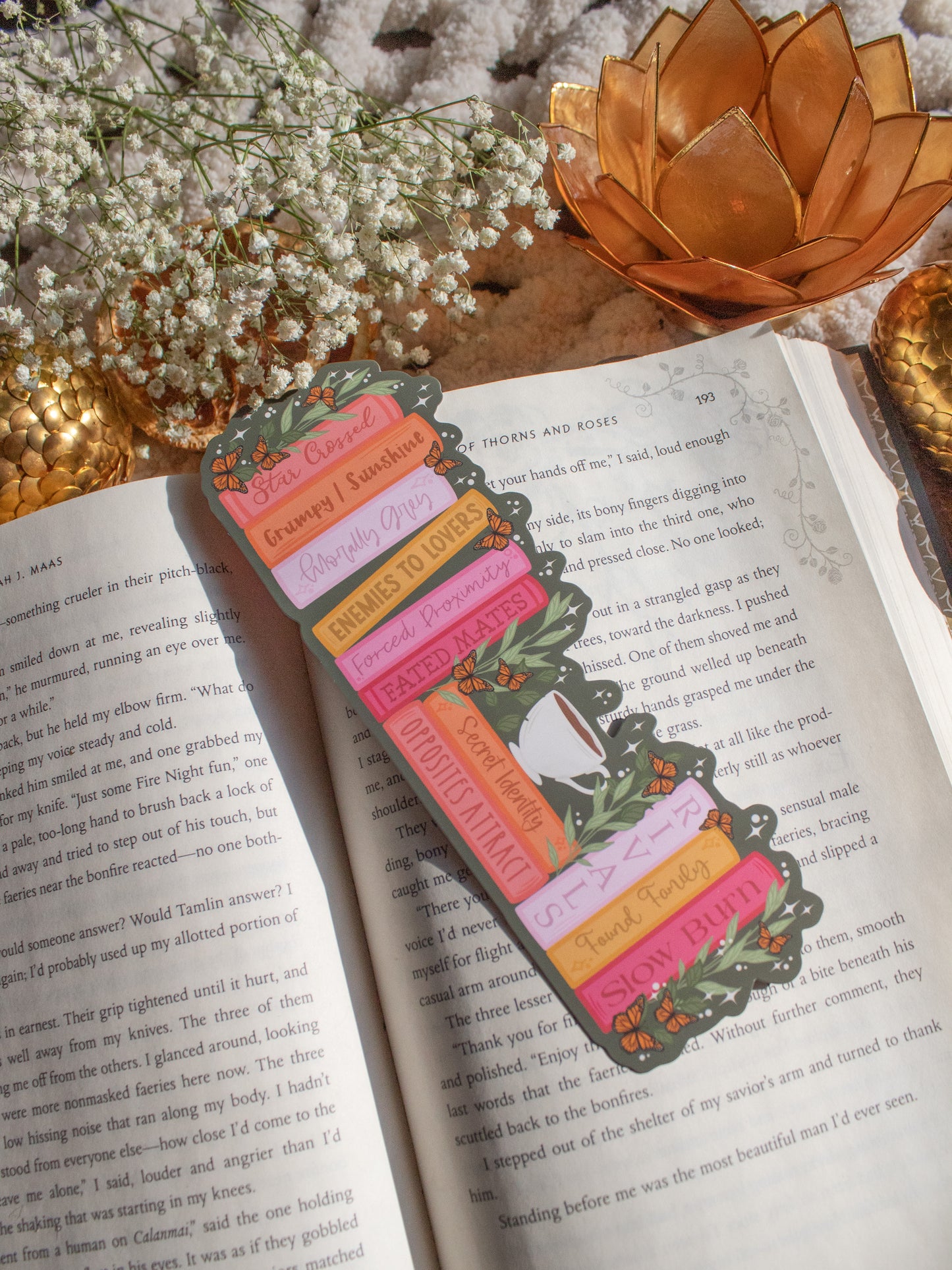 Summer Garden Book Trope Bookshelf Bookmark
