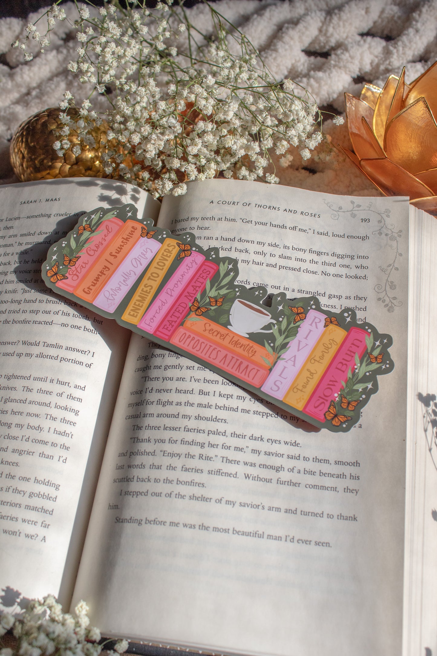 Summer Garden Book Trope Bookshelf Bookmark