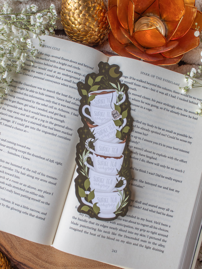 ACOTAR Bookmark | Suriel Tea Co Cup Stack Die-Cut Bookmark