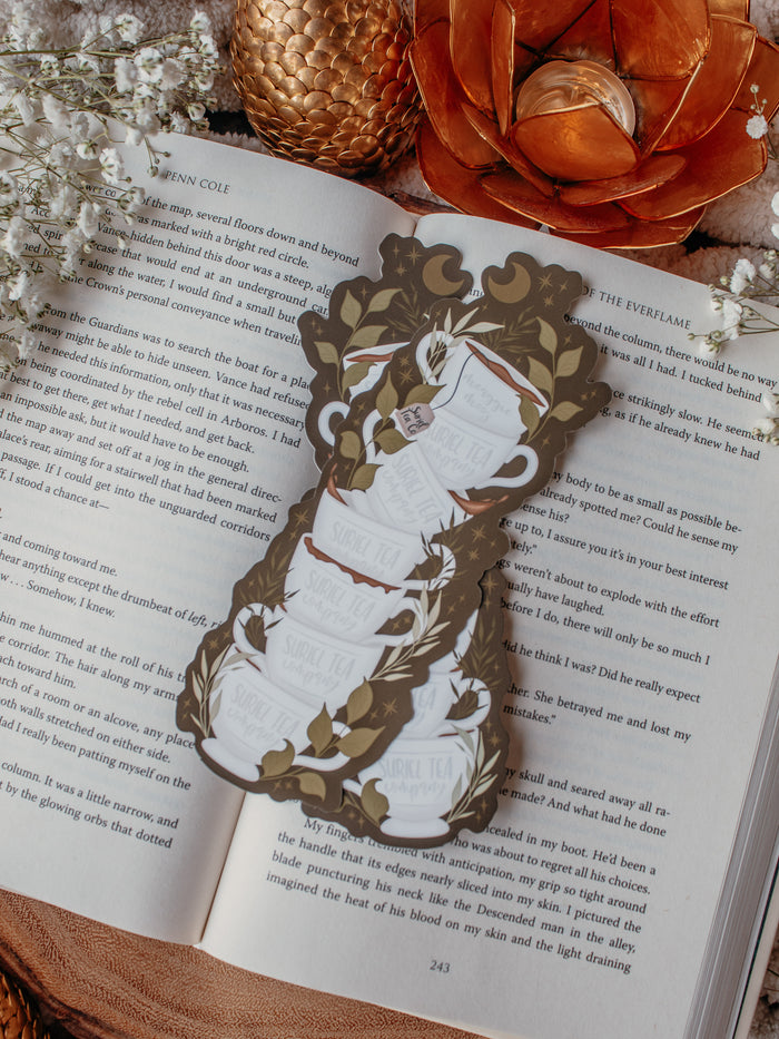 ACOTAR Bookmark | Suriel Tea Co Cup Stack Die-Cut Bookmark