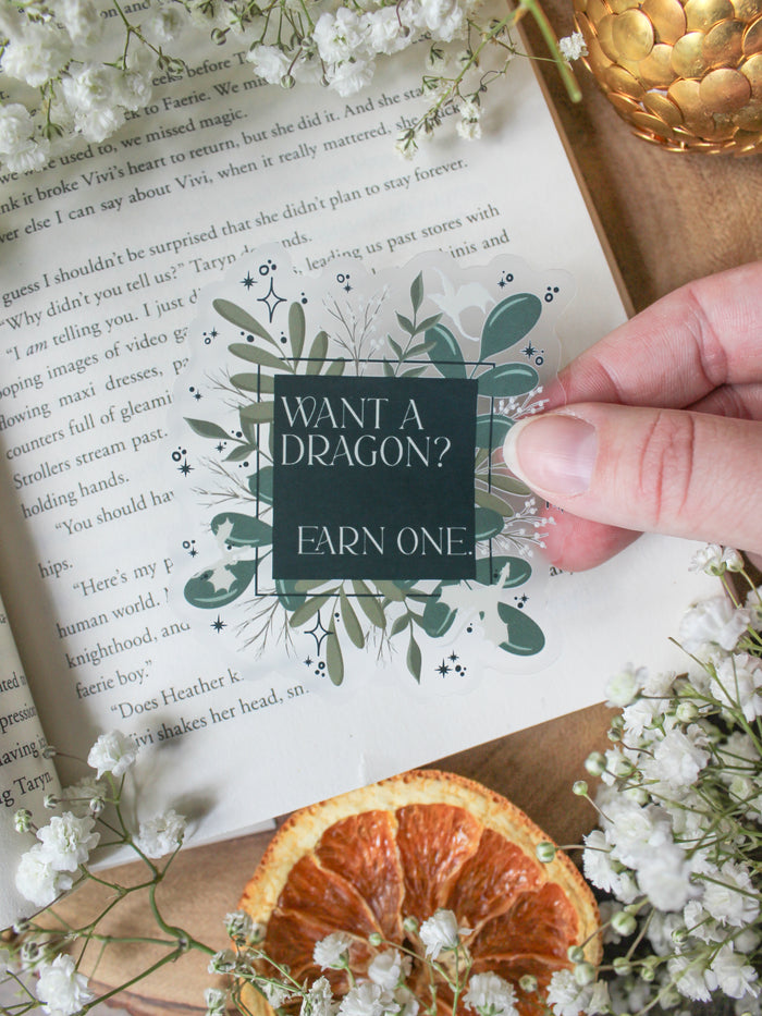 Fourth Wing | Want A Dragon? Earn One Waterproof Sticker