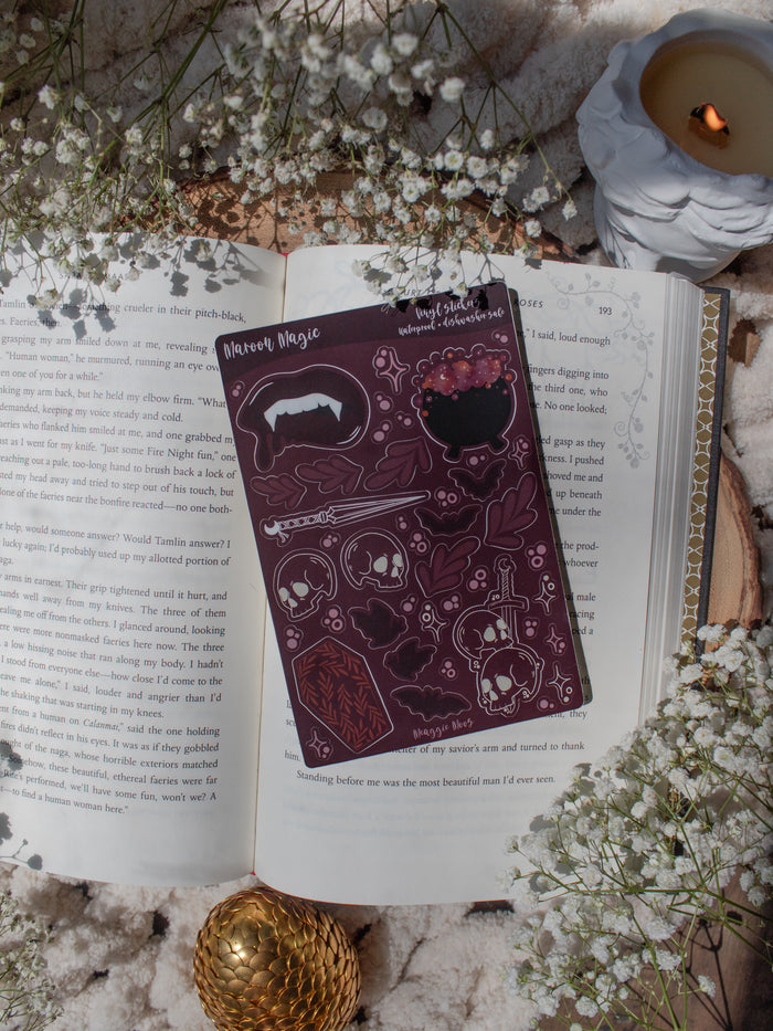 Maroon Magic Fantasy Sticker Sheet
