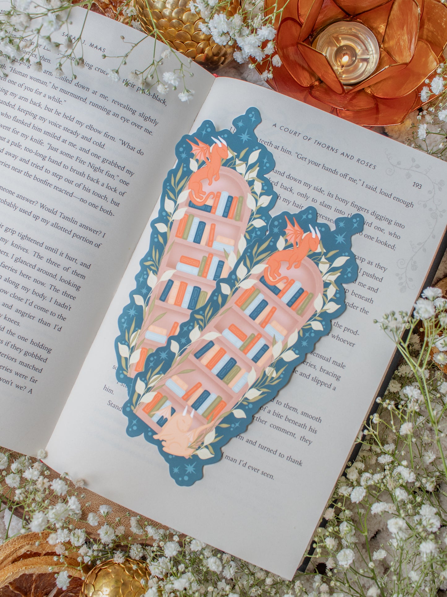 Arched Bookshelf Bookmark | The Littlest Book Dragon
