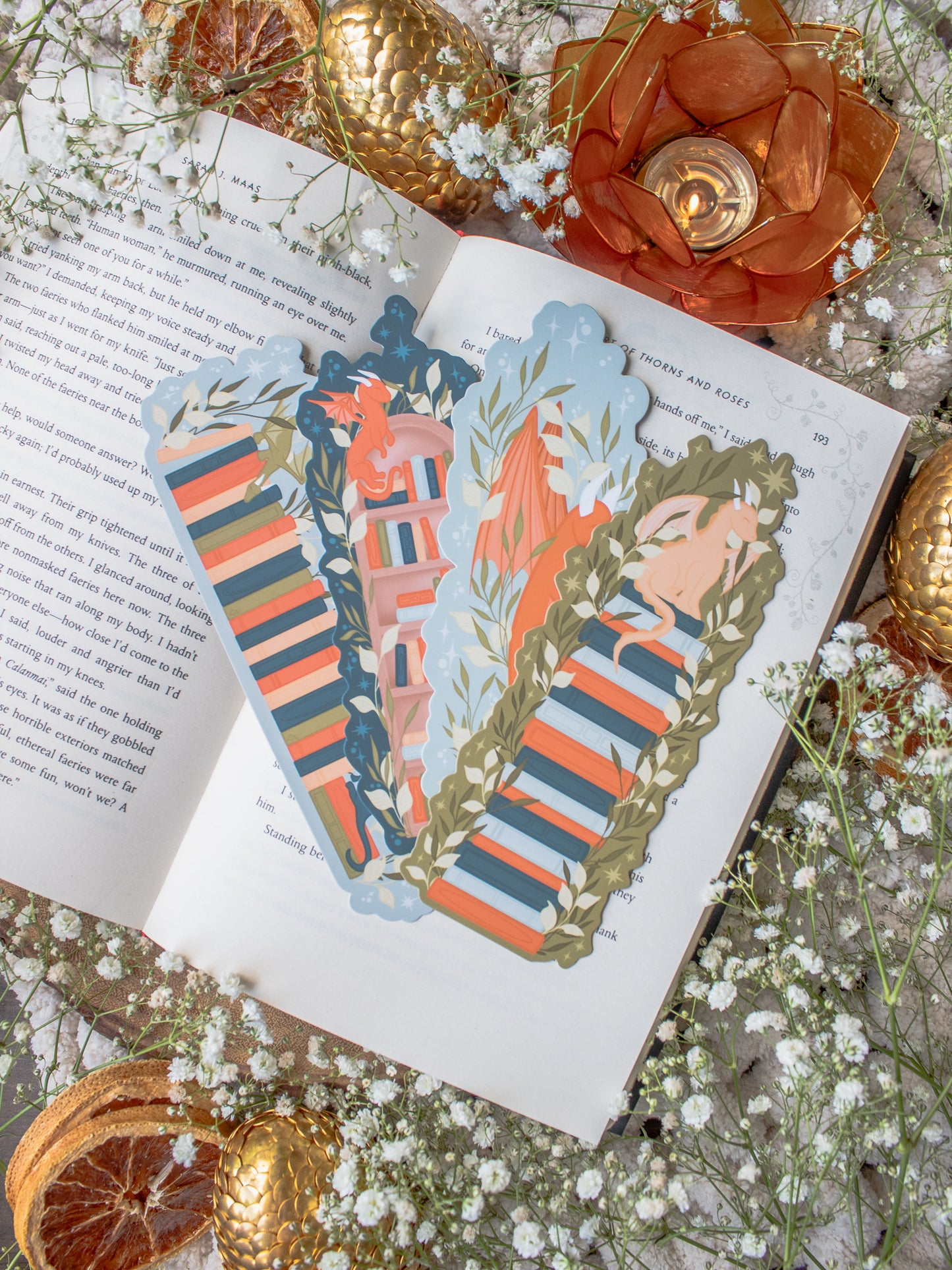 Arched Bookshelf Bookmark | The Littlest Book Dragon
