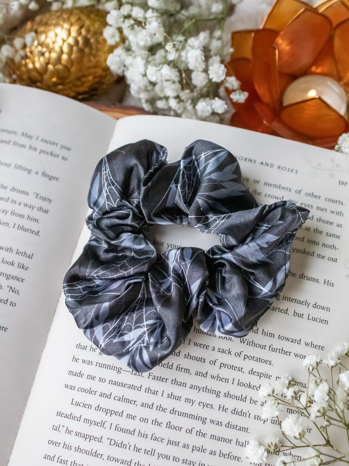 Satin Scrunchie | Enchanted Spiderwebs