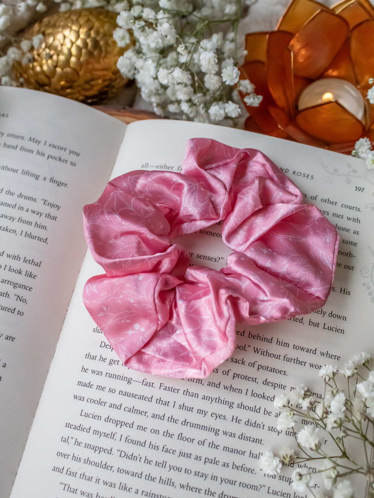 Satin Scrunchie | Pink Dragons