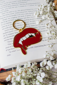 Vampire Fangs Metal Keychain