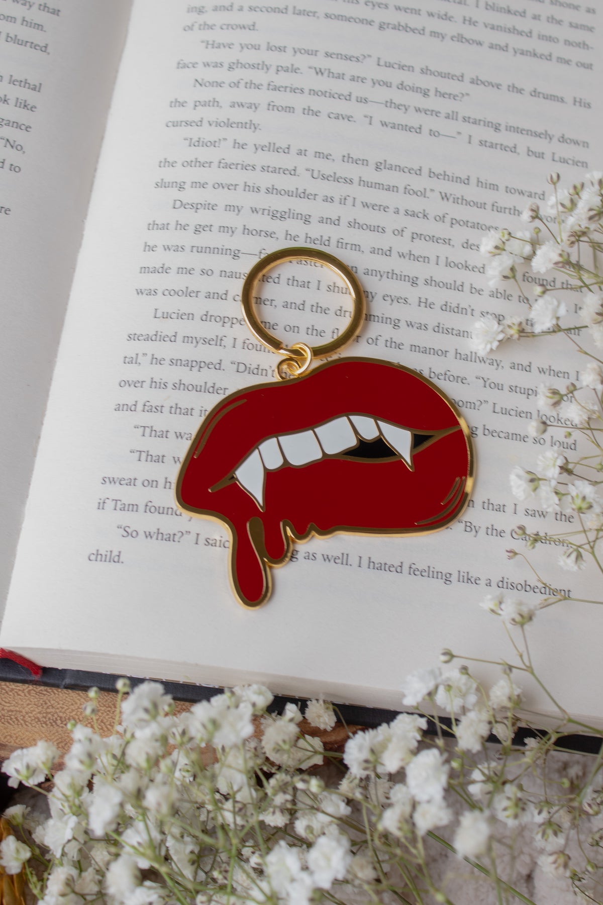 Vampire Fangs Metal Keychain