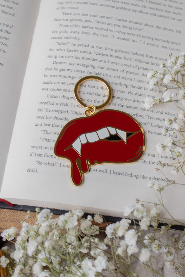 Vampire Fangs Metal Keychain