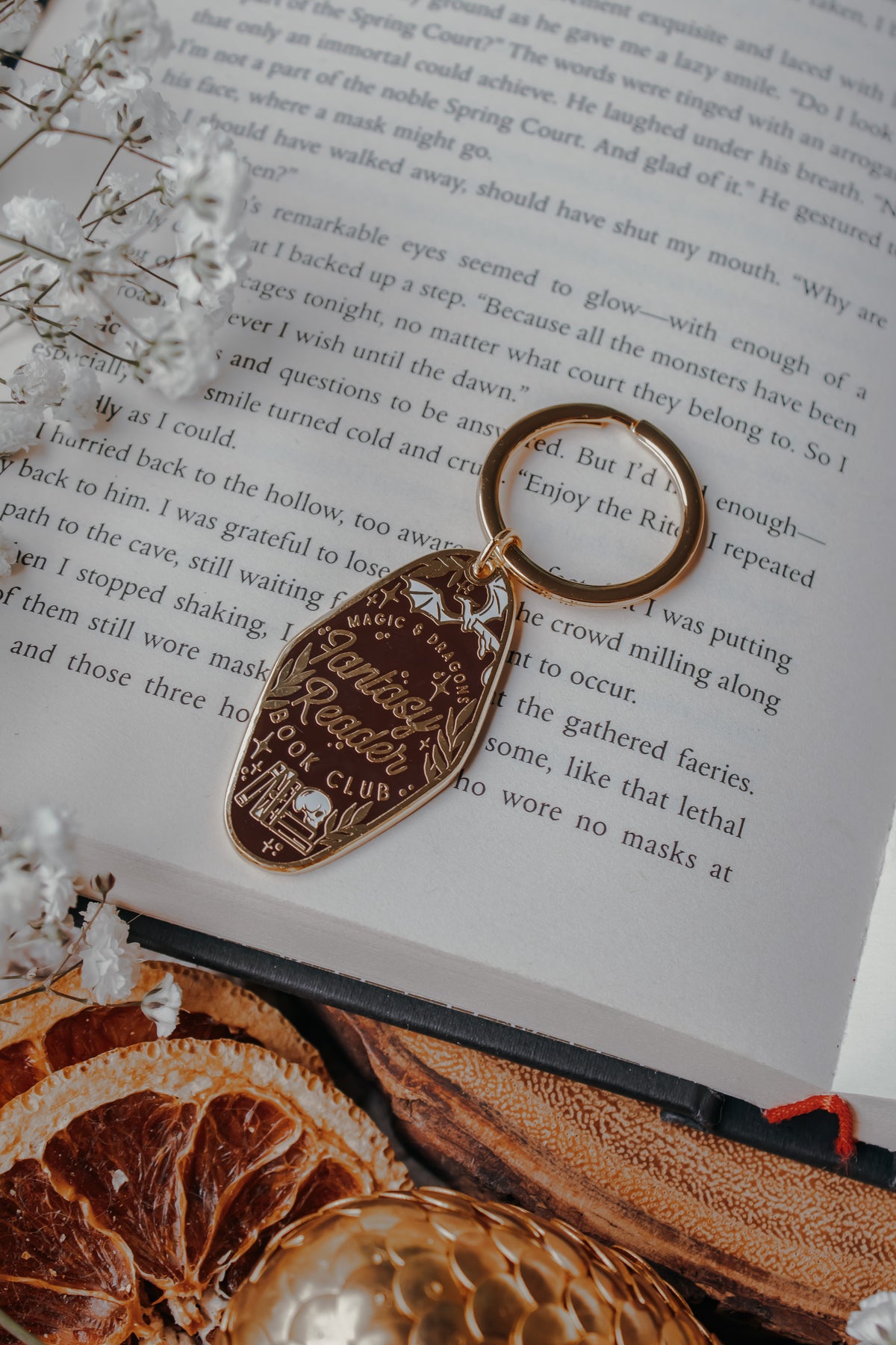 Fantasy Reader Metal Keychain