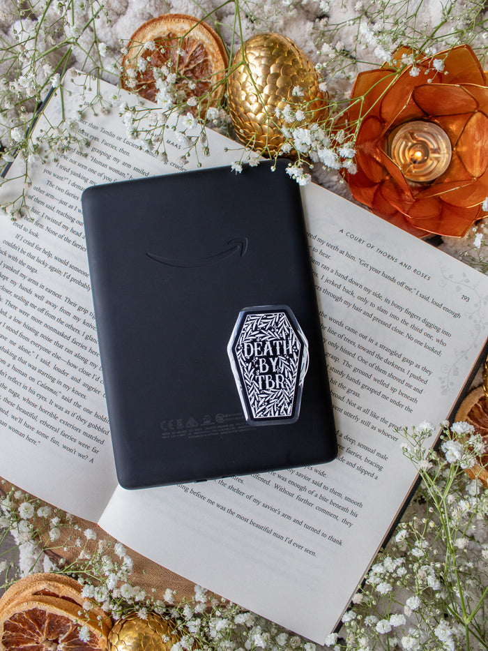 Death By TBR Coffin | Kindle / Phone Grip
