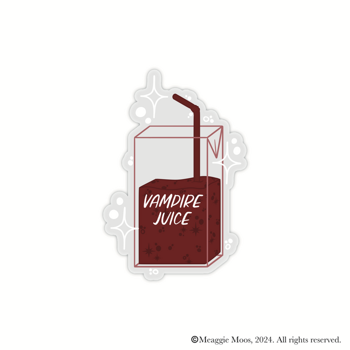Vampire Juice Box Waterproof Sticker | Clear