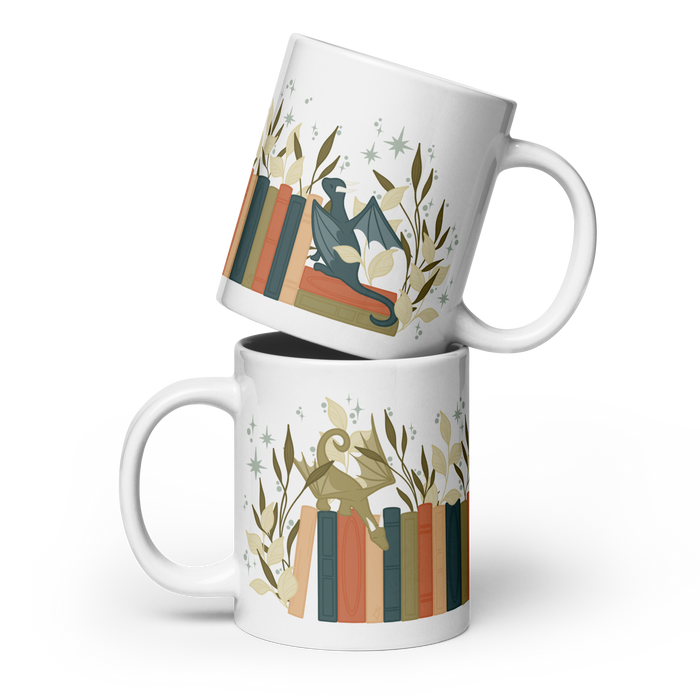 Littlest Book Dragon Bookshelf Mug