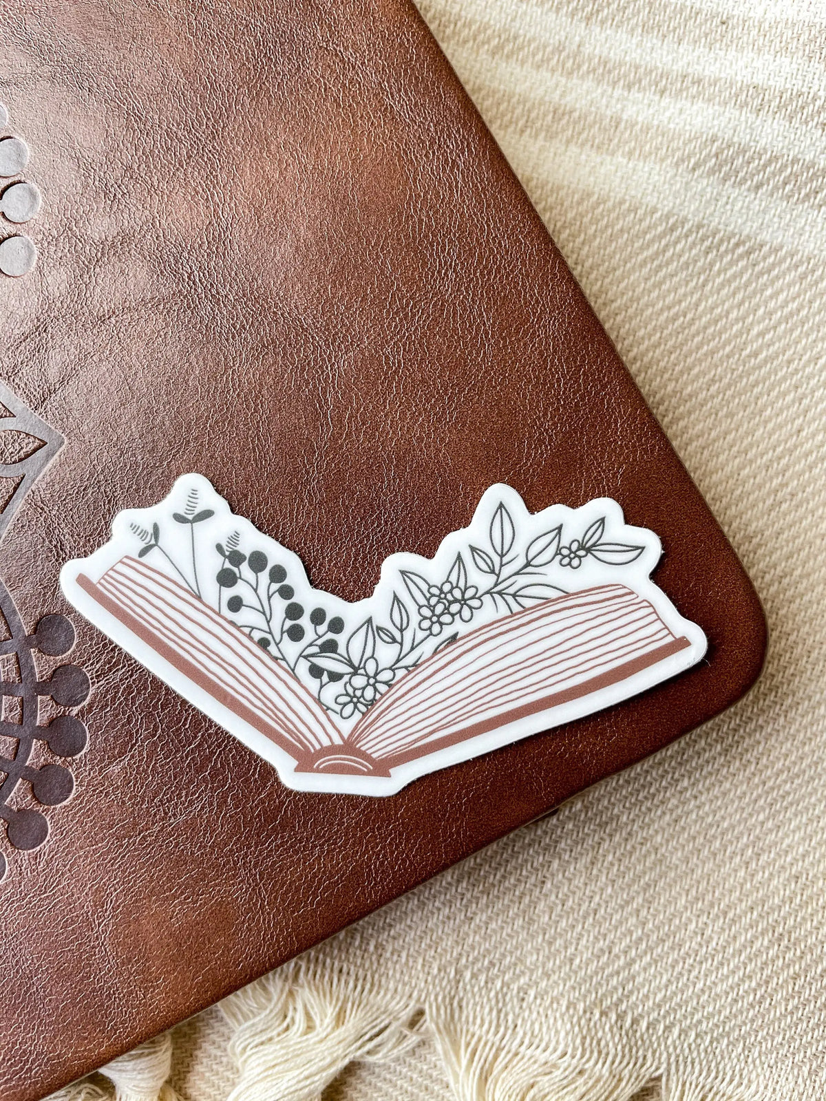 Floral Book Waterproof Sticker | Color | 3"x1.53"