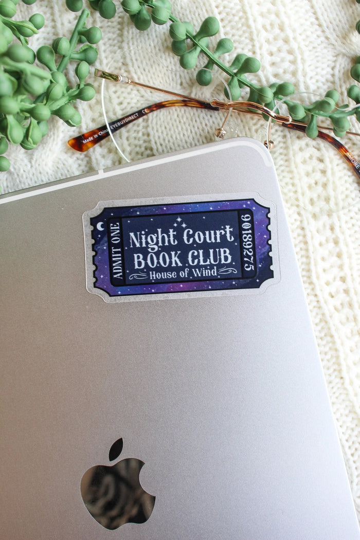 Night Court Book Club Waterproof Sticker | A Court of Thorns  and Roses | SJM |   3" x 1.6"