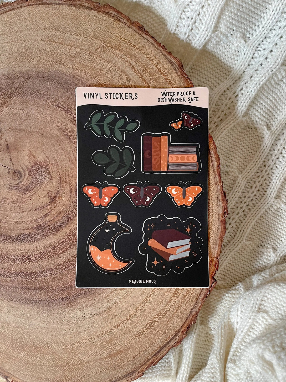 Magical Burgundy Bookish Sticker Sheet