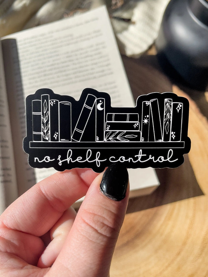 No Shelf Control Bookshelf Waterproof Sticker | 3”x1.5”