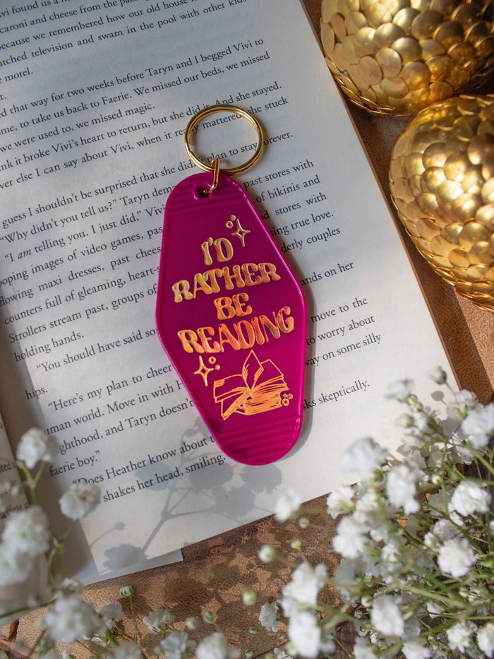 Id Rather Be Reading Motel Keychain