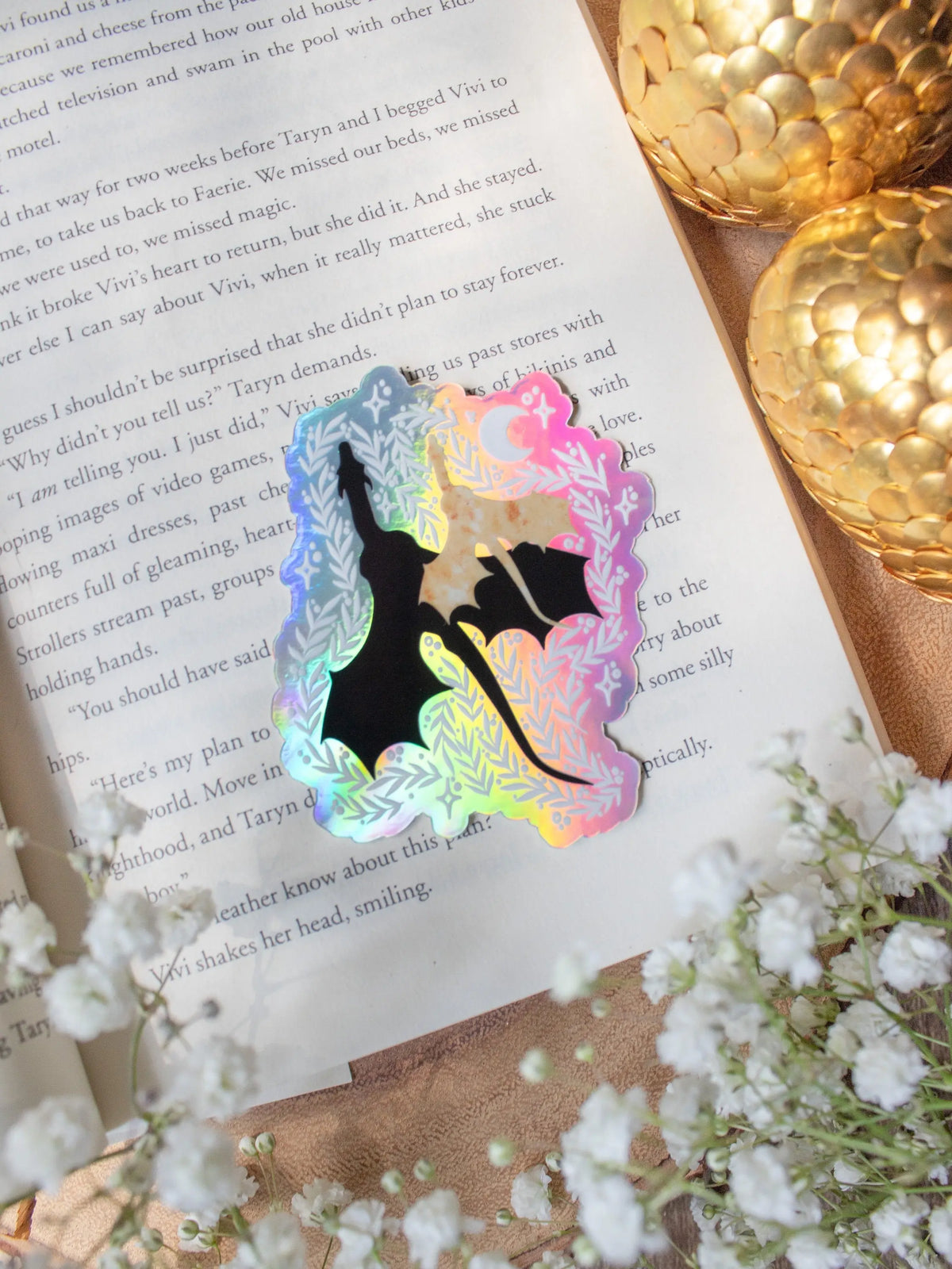 Fourth Wing | Holographic Tairn and Andrna Dragon Waterproof Sticker