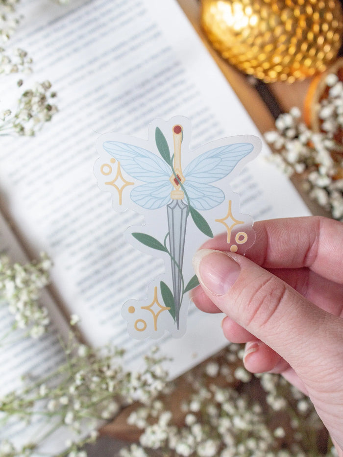 Faerie Dagger Waterproof Sticker | Blue