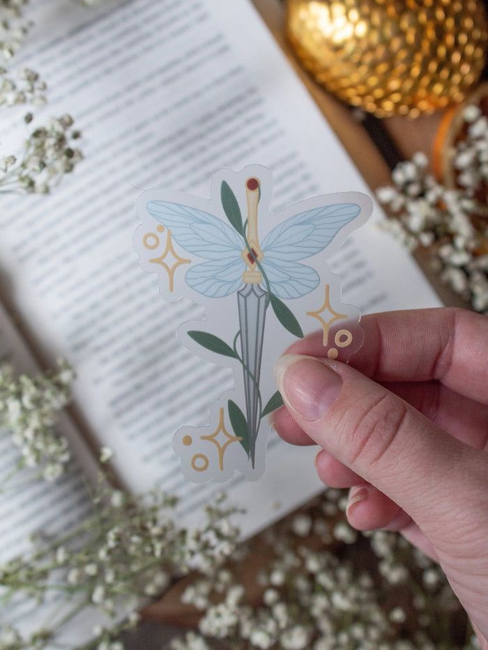 Faerie Dagger Waterproof Sticker | Blue