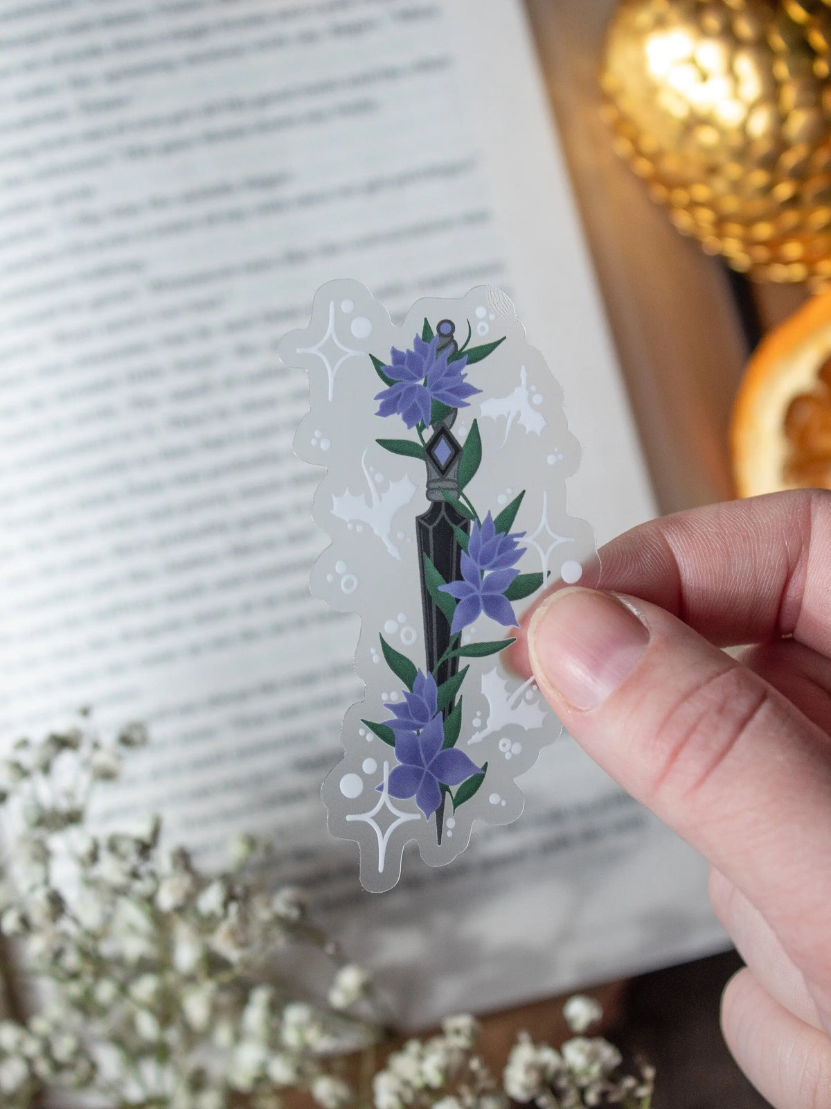 Fourth Wing | Violets Silver Dagger Waterproof Sticker