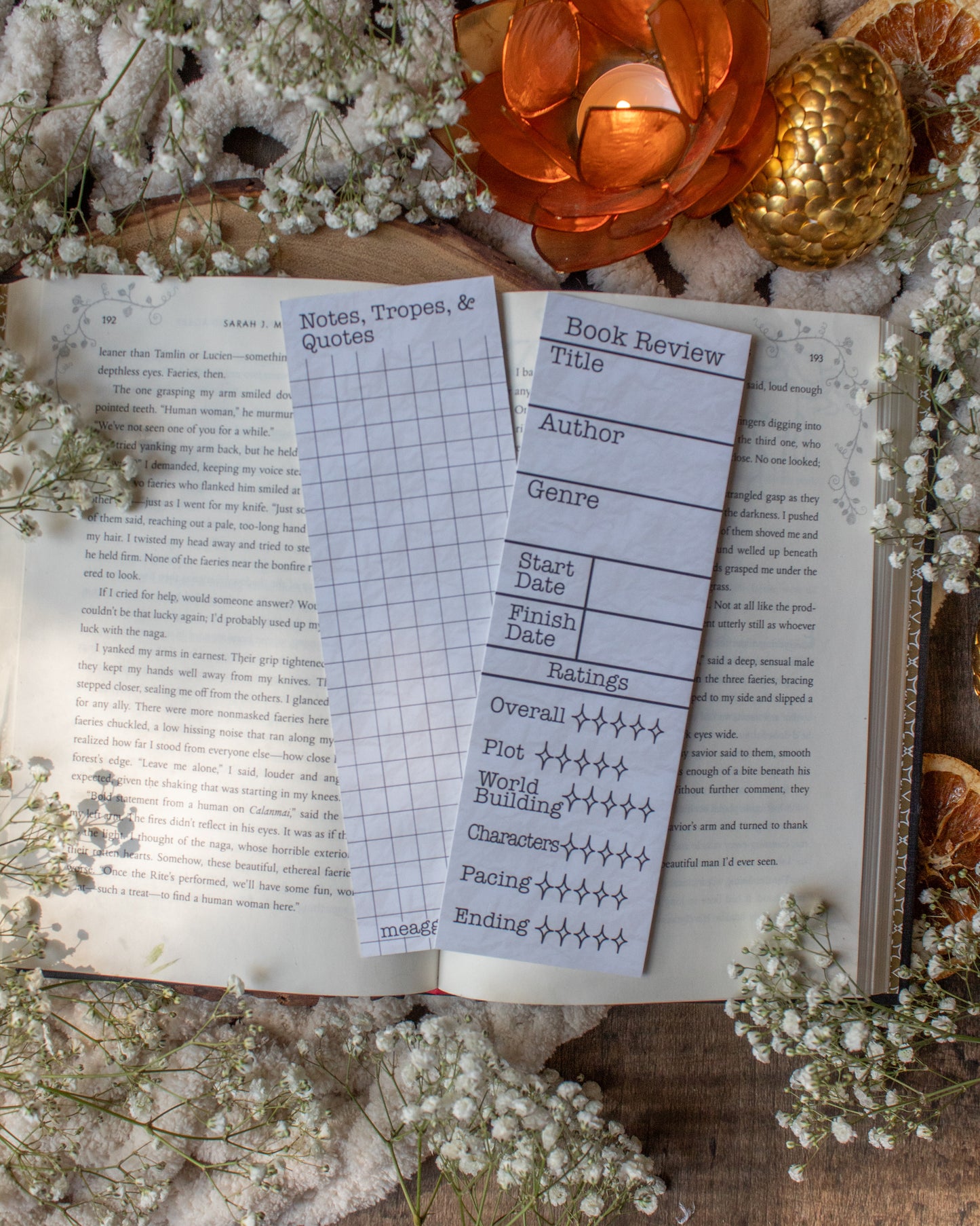 Book Review Bookmarks | Pacing Rating Section