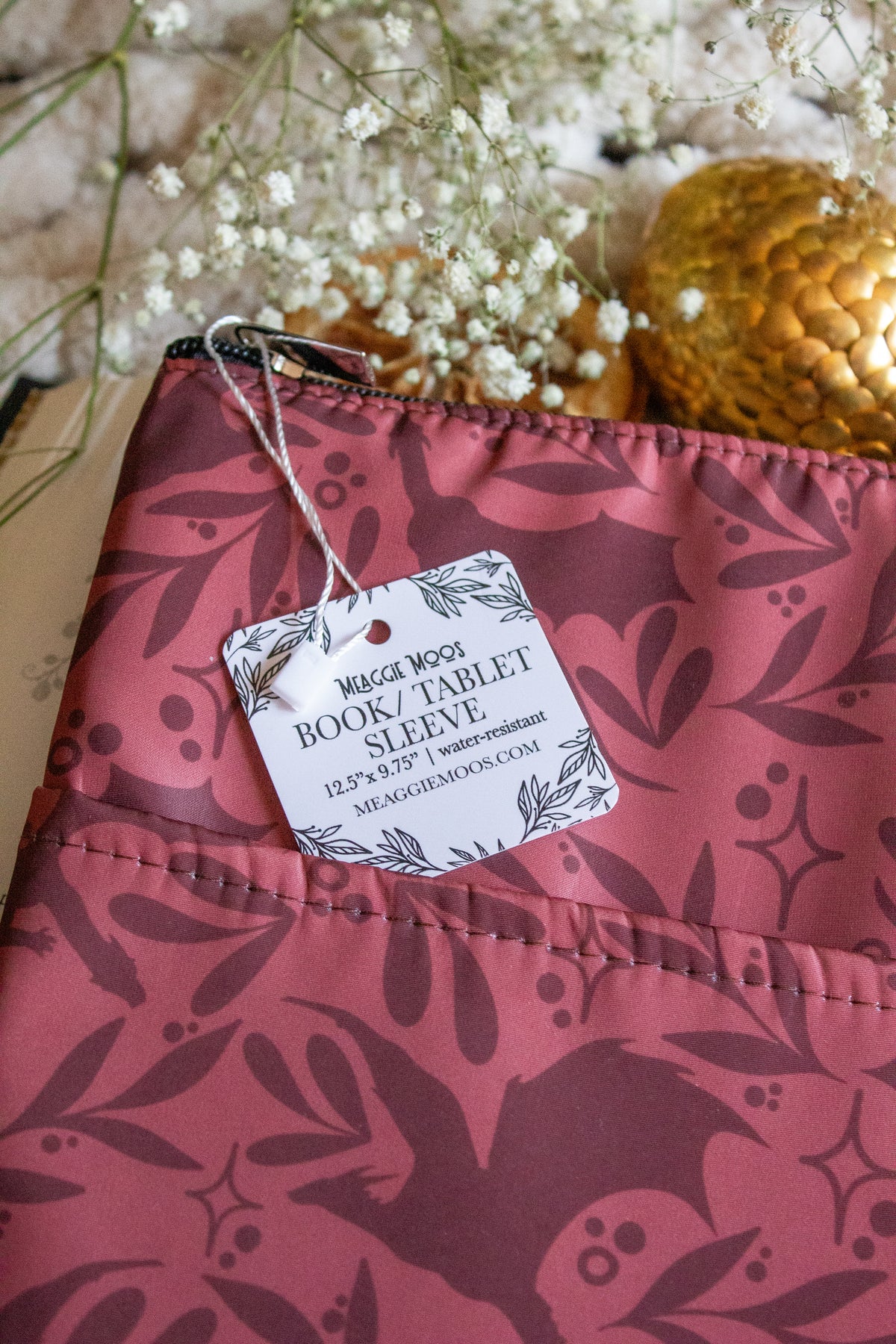 Water-Resistant Book / Tablet Sleeve | Rust Dragons