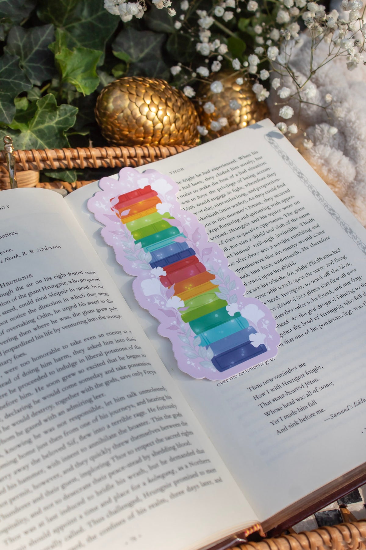 Rainbow Bookstack Bookmark