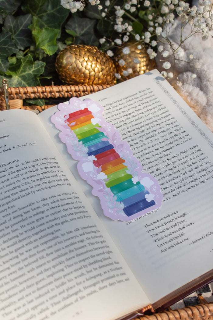 Rainbow Bookstack Bookmark