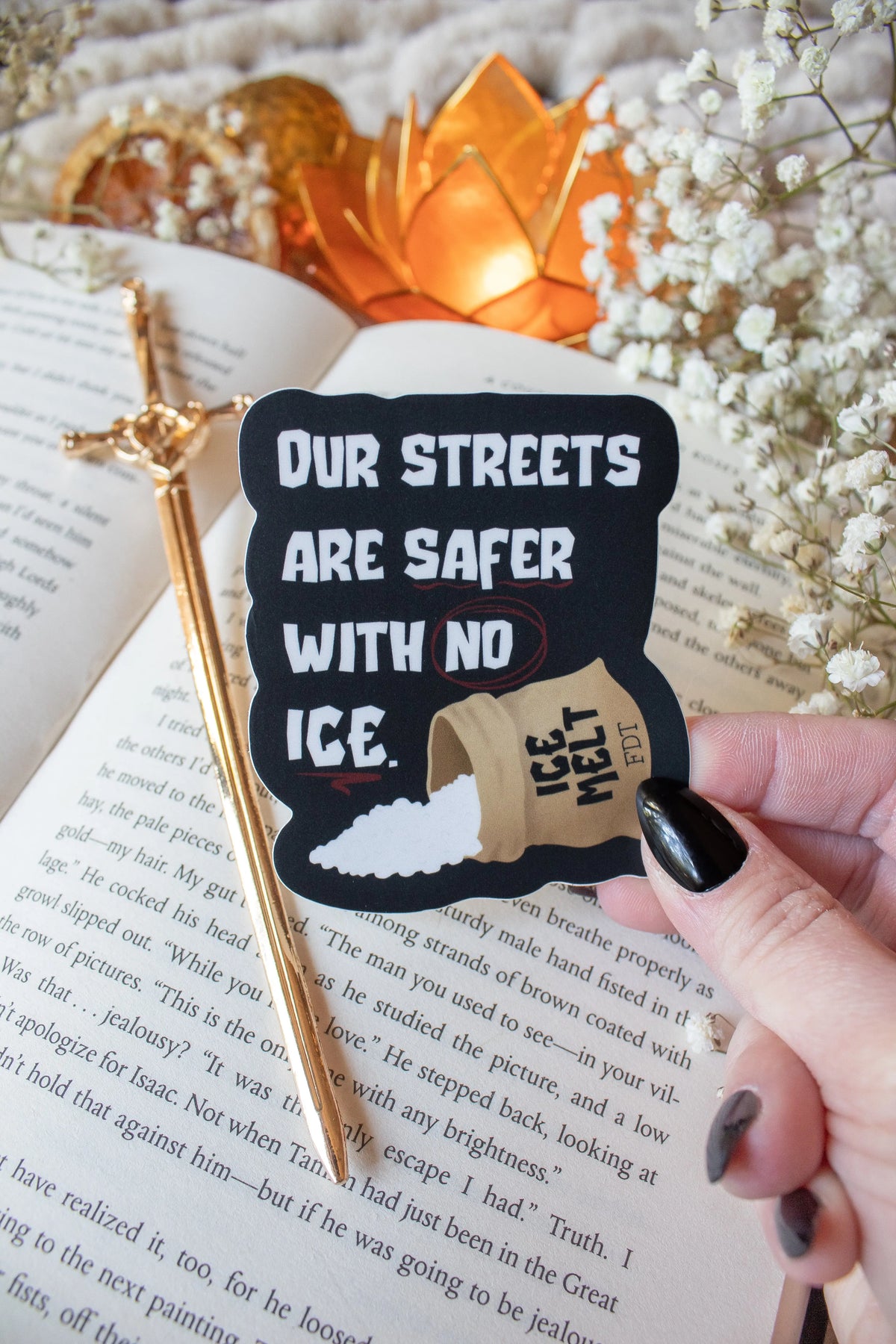 Our Streets Are Safer With No ICE Waterproof Vinyl Sticker