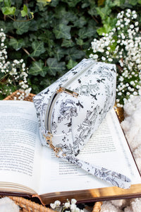 Bookish Cosmetic / Pencil Pouch Zip Bag | Ivory Swords