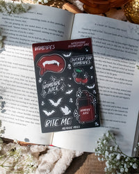 Vampire Bookish Sticker Sheet  6"x4"