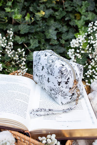Bookish Cosmetic / Pencil Pouch Zip Bag | Ivory Swords