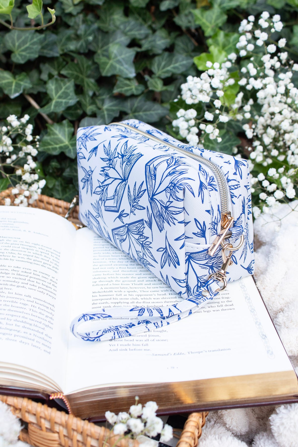 Bookish Cosmetic / Pencil Pouch Zip Bag | Porcelain Books