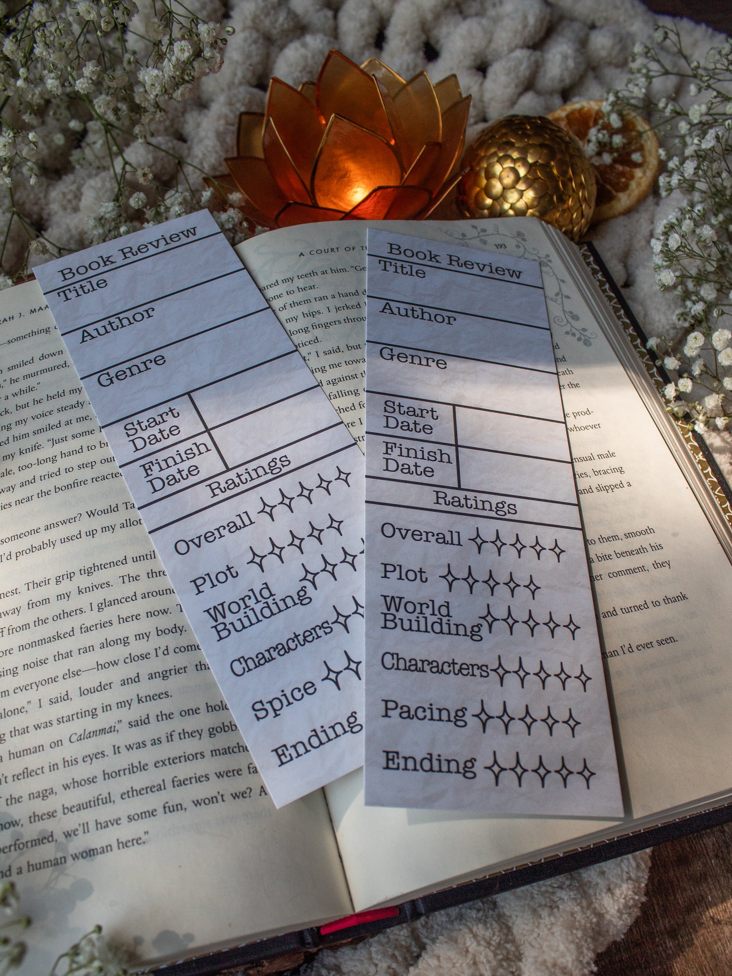 Book Review Bookmarks | Pacing Rating Section