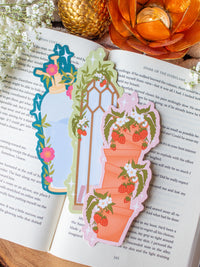 Potted Strawberries Die-Cut Bookmark