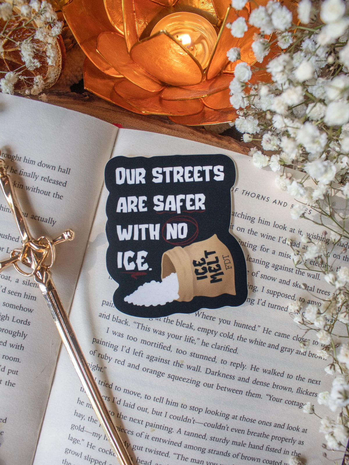 Our Streets Are Safer With No ICE Waterproof Vinyl Sticker