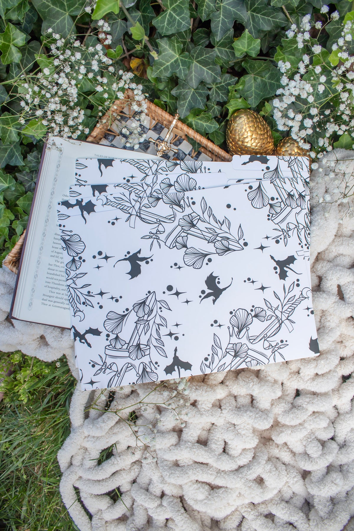 Bookish File Folders Set of 3 | Ivory Swords