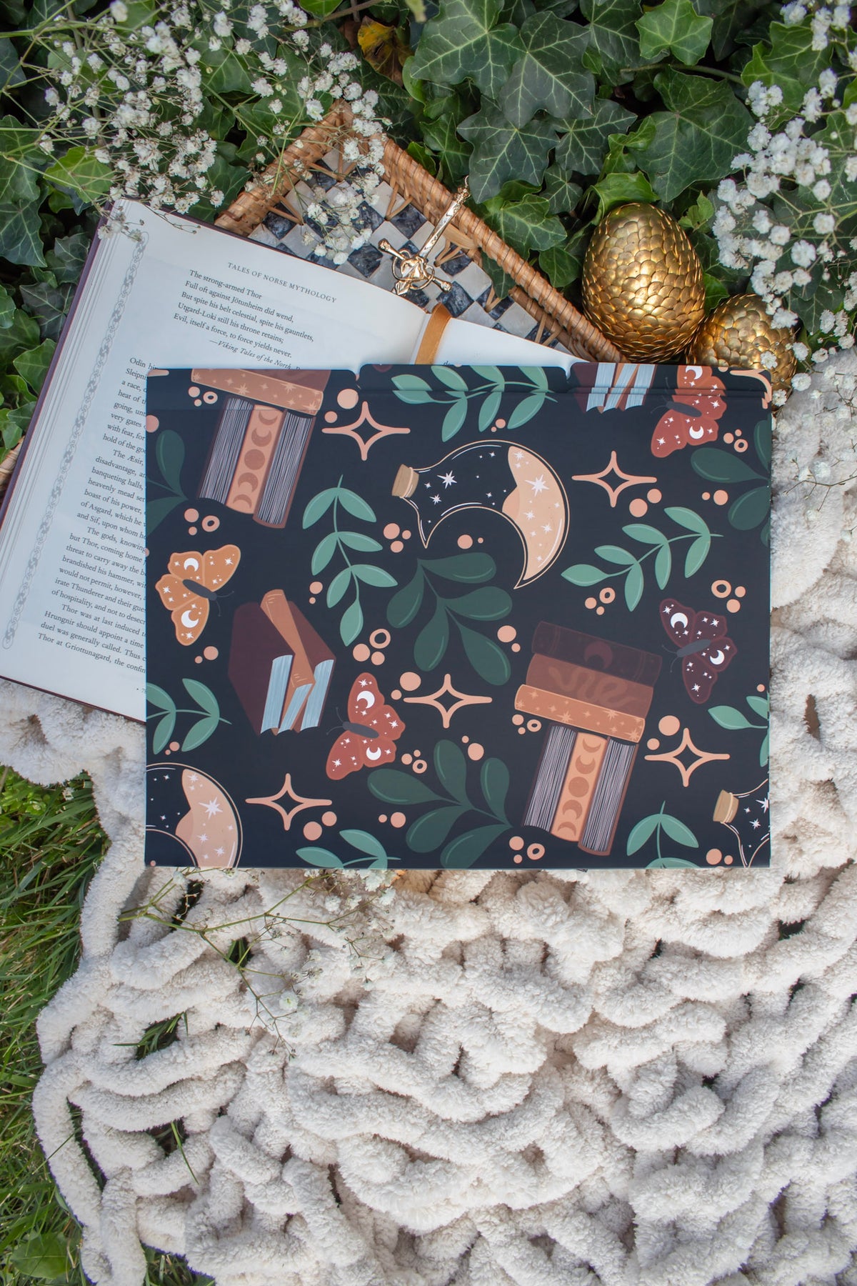Bookish File Folders Set of 3 | Burgundy Books