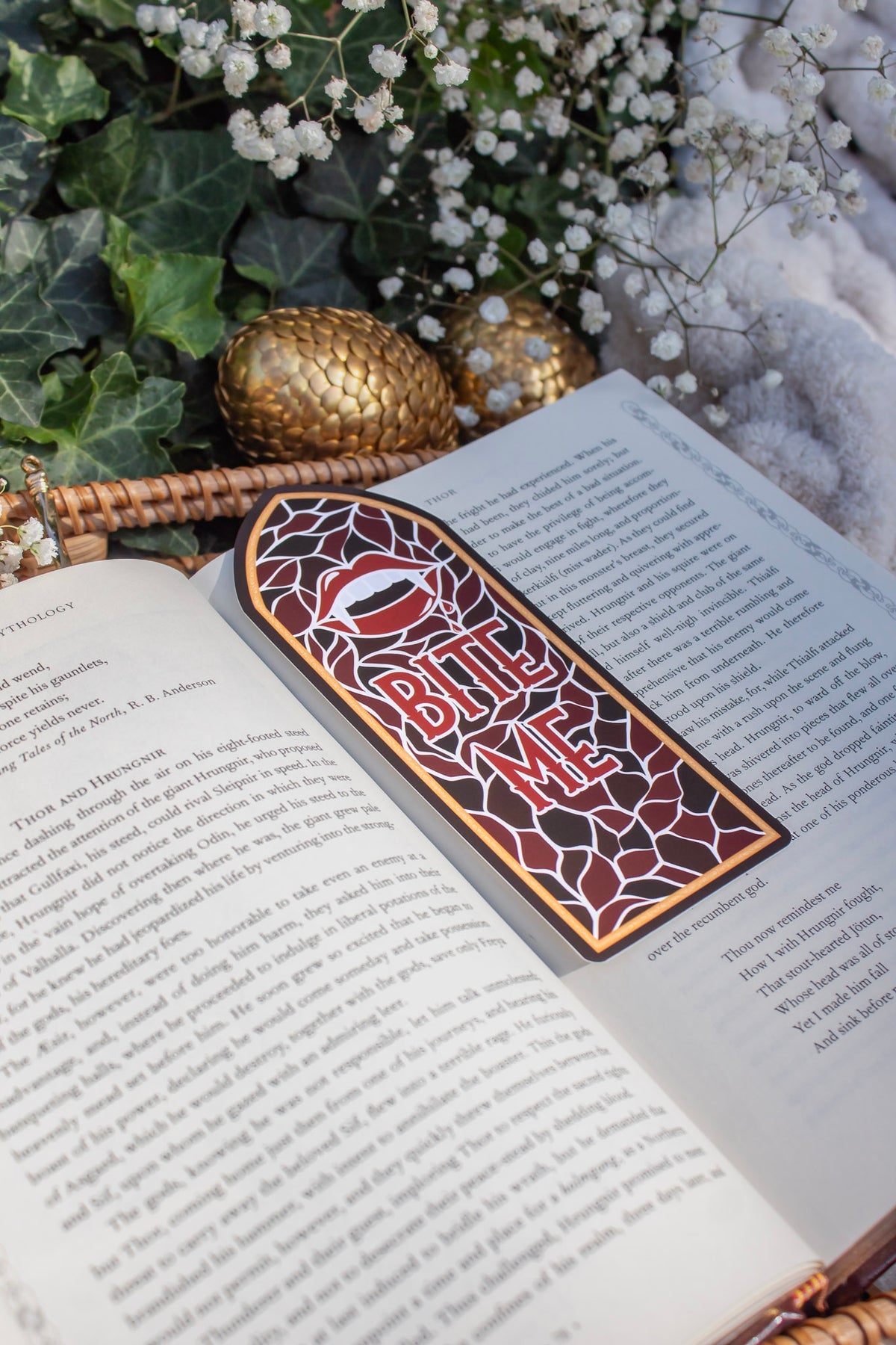 Vampire Bite Me Stain Glass Window Bookmark
