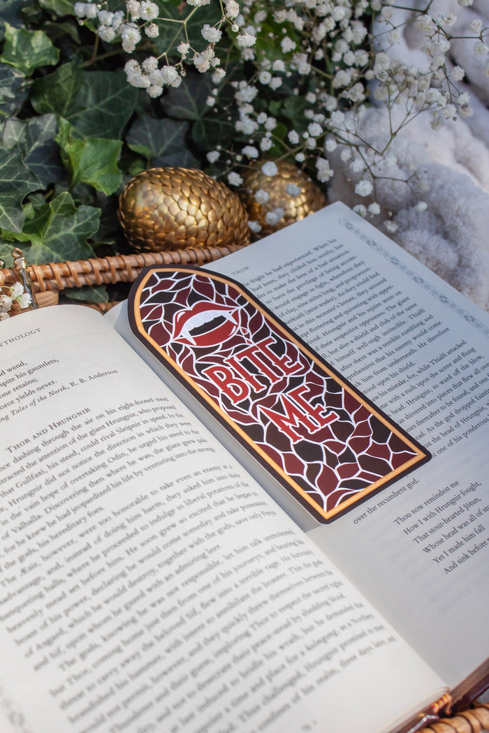Vampire Bite Me Stain Glass Window Bookmark