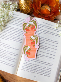 Potted Strawberries Die-Cut Bookmark