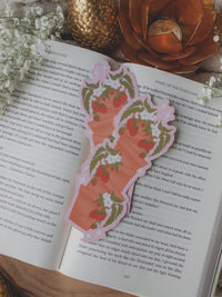 Potted Strawberries Die-Cut Bookmark