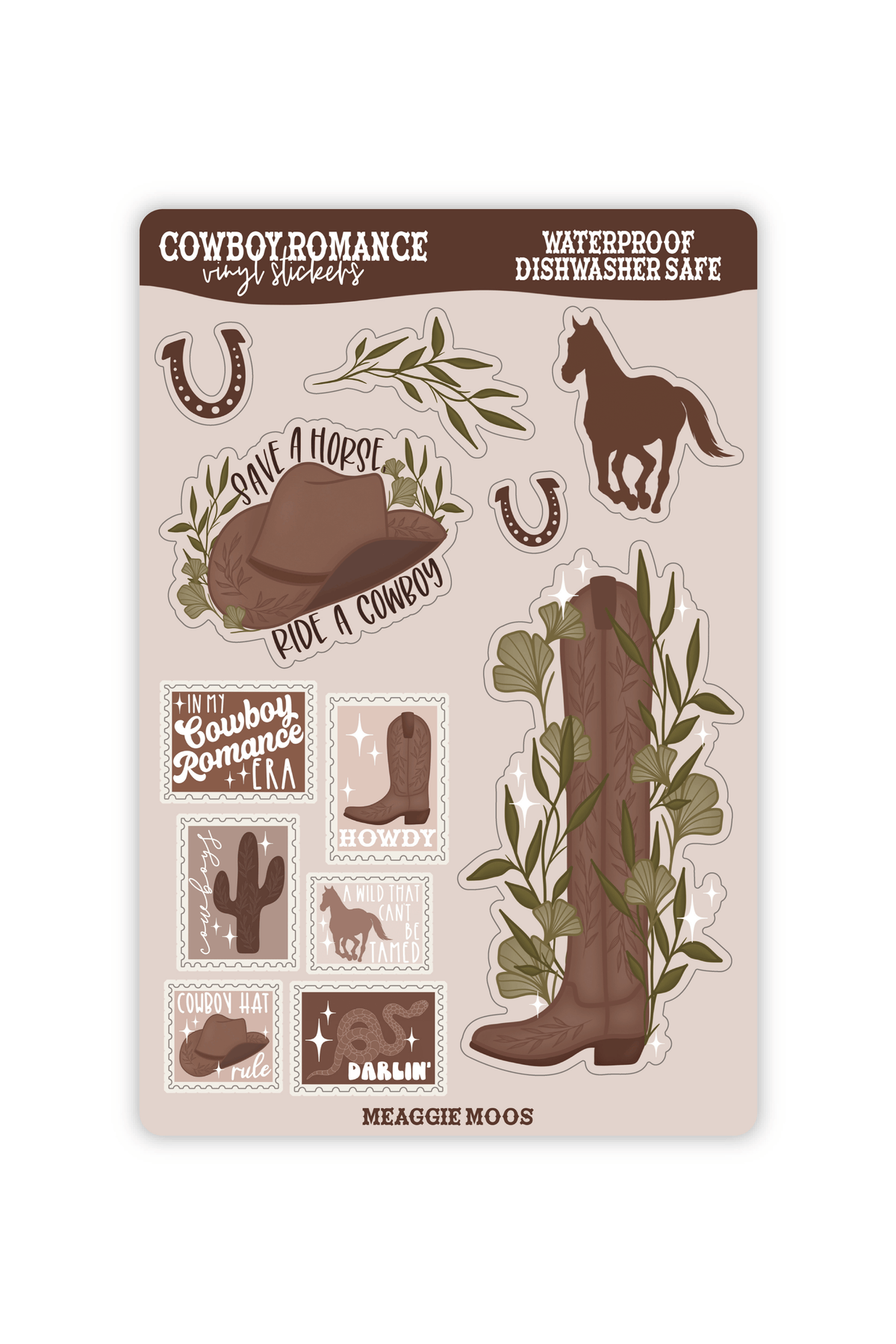 Cowboy Romance Sticker Sheet